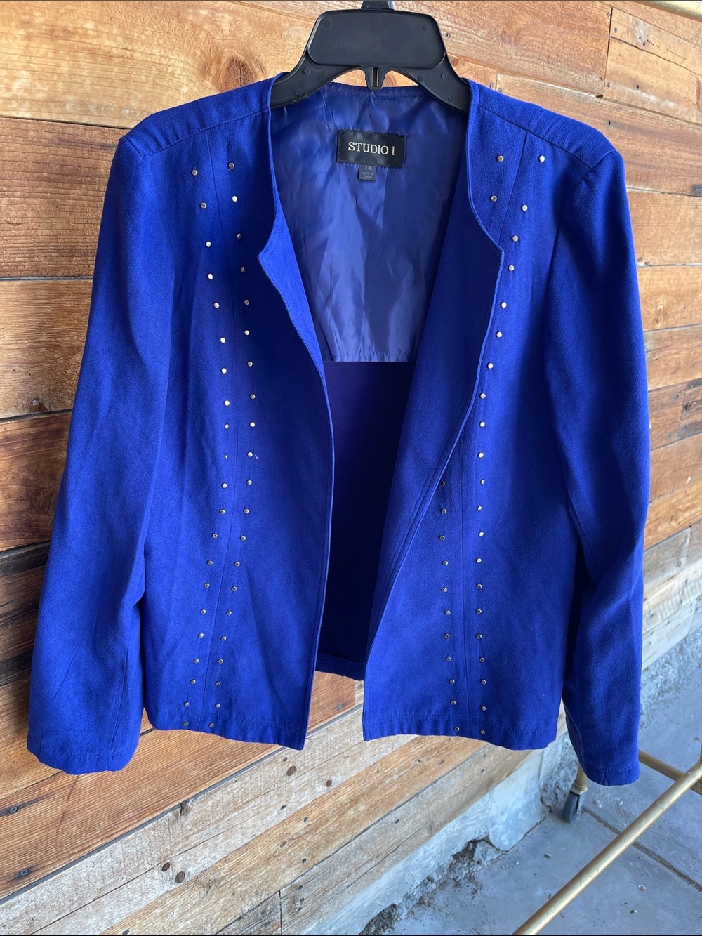 Stylish Blue Studded Women's Jacket